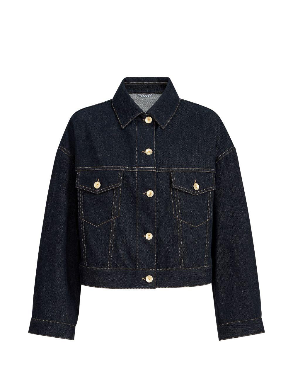 Giacca crop denim in blu Brunello Cucinelli - donna 