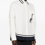 Camicia con stampa la chemise camargue in bianco e blu Jacquemus - uomo 