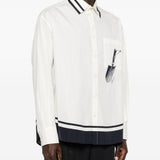 Camicia con stampa la chemise camargue in bianco e blu Jacquemus - uomo 