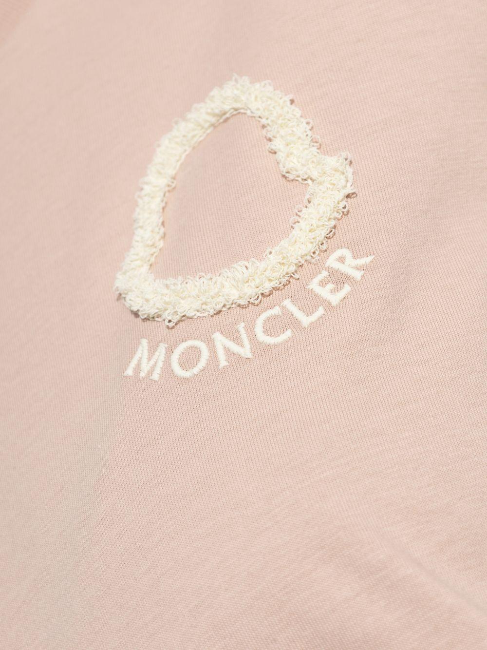T-shirt con logo applicato in rosa Moncler - uomo 