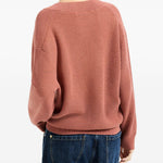 Maglione con scollo a V in arancione Brunello cucinelli - donna 