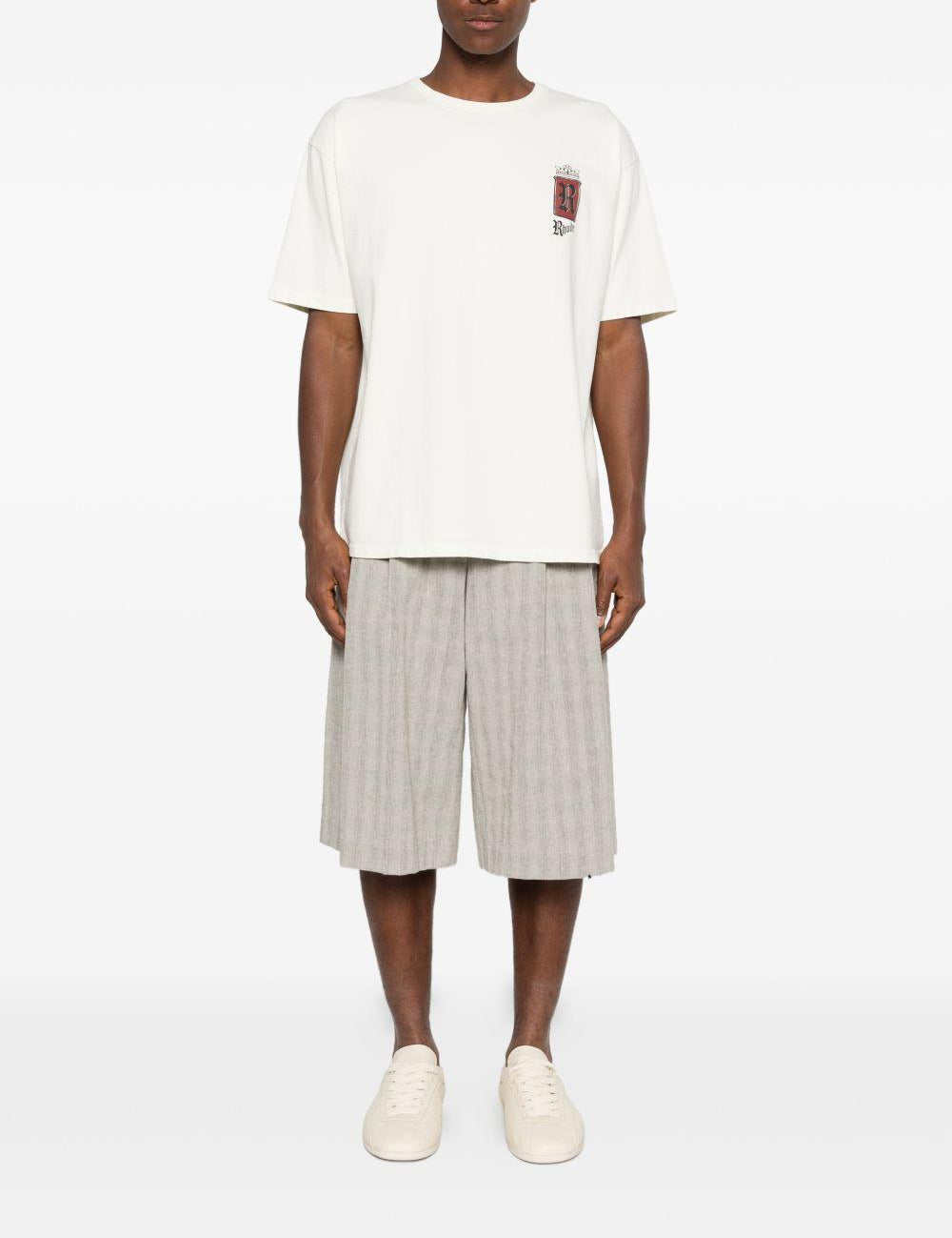 T-shirt con logo grafico in bianco Rhude - uomo 