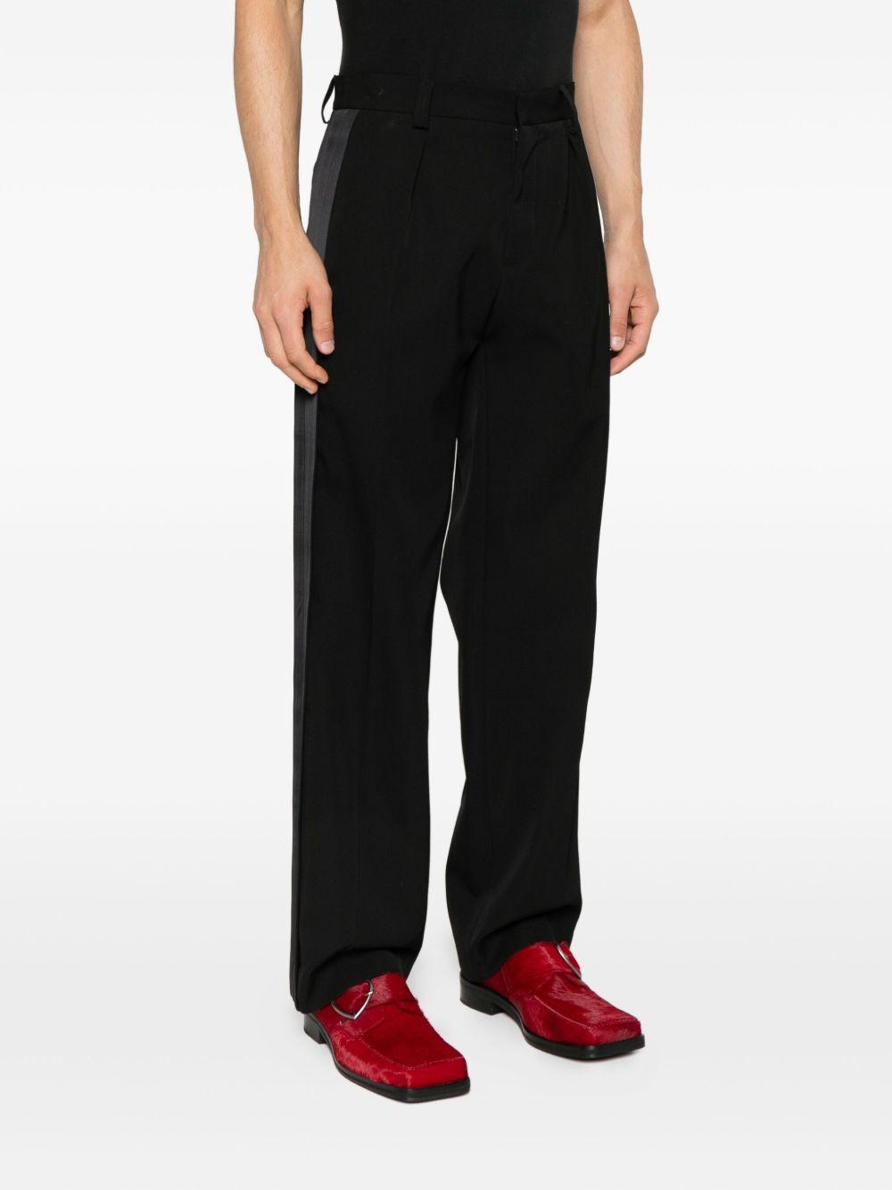 Pantaloni plissé con righe laterali in nero Casablanca - uomo 