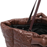 Borsa tote xxl trapuntata in marrone Ganni - donna 