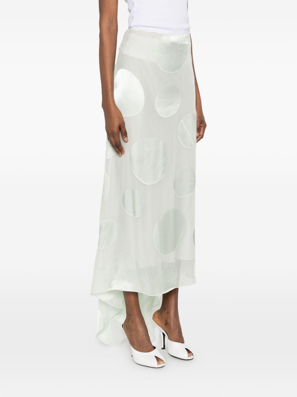 Gonna asimmetrica a pois susya in verde Dries van noten - donna 