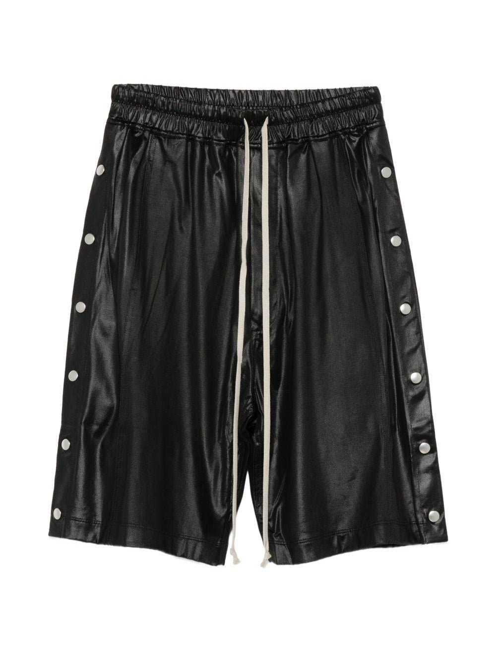 Pantaloncini con bottoni e coulisse in nero Rick owens drkshdw - donna 