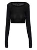 Top crop a maniche lunghe in nero Rick owens - donna