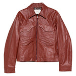 Giacca in pelle leota in rosso Second layer - uomo 