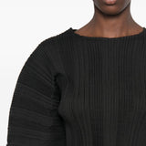 Top  plissettato in nero 