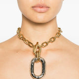 Collana a catena chunky in oro Rabanne - donna 