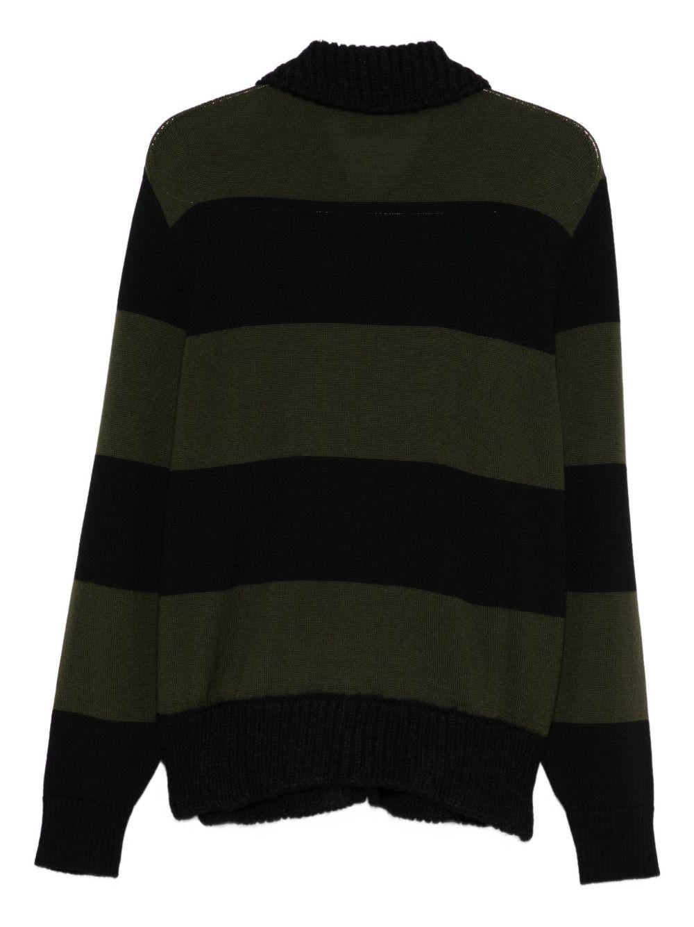 Cardigan a strisce in nero e verde Simone Rocha - donna 
