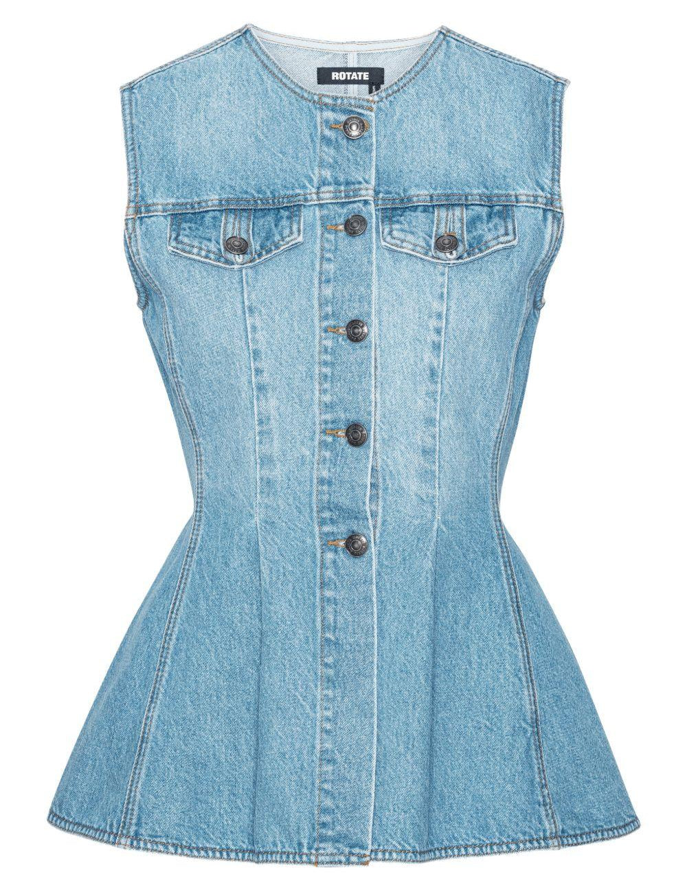 Top svasato in denim Rotate - donna 