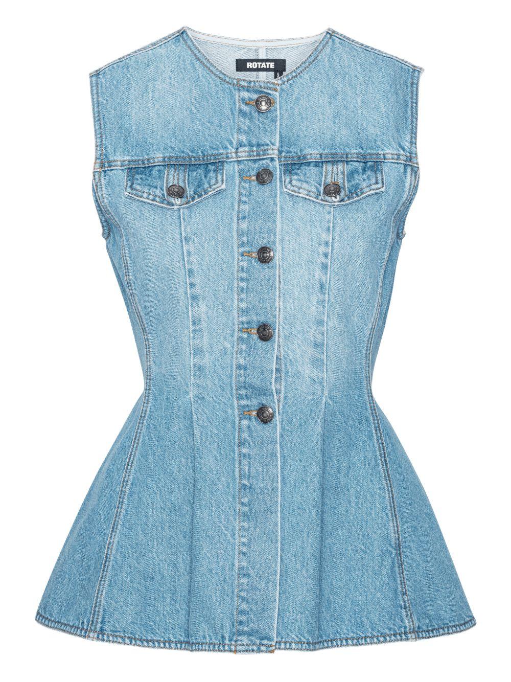 Top svasato in denim Rotate - donna 