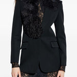 Giacca con piume in nero The attico - donna 