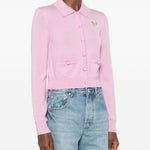 Cardigan con ricami floreali 