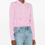 Cardigan con ricami floreali 