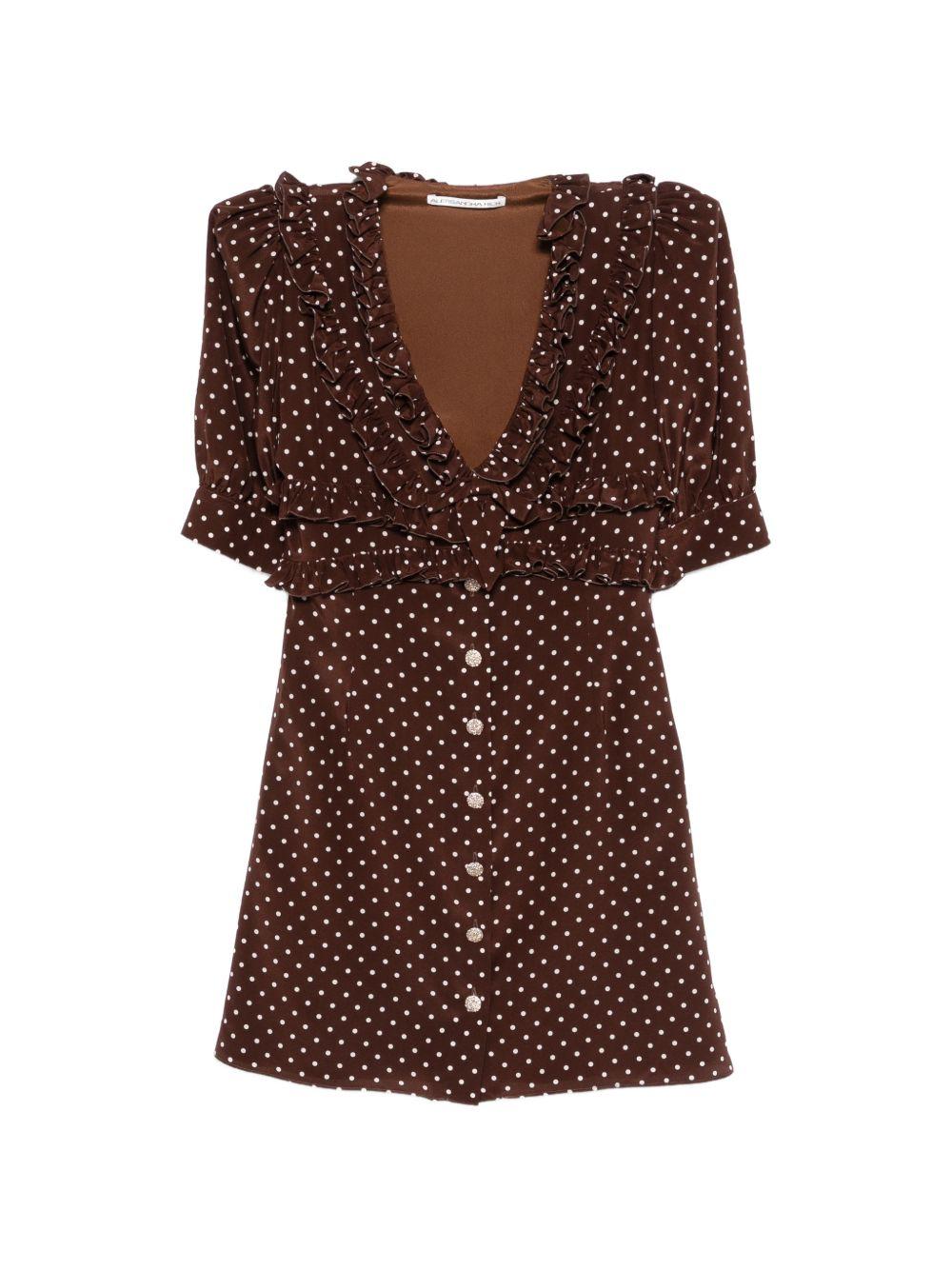 Abito corto con pois in marrone Alessandra Rich - donna 