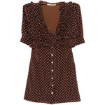 Abito corto con pois in marrone Alessandra Rich - donna 