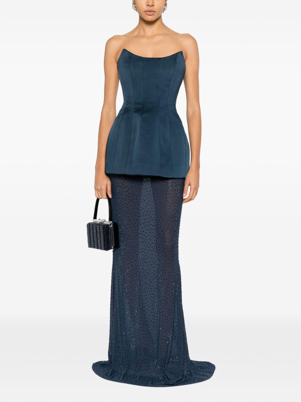 Gonna maxi con cristalli in blu Rebecca vallance - donna 