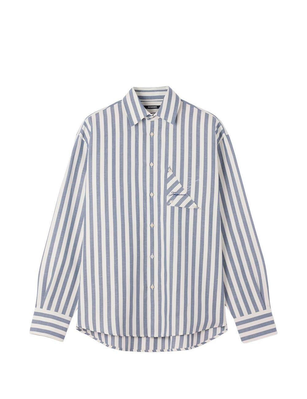 Camicia a righe la chemise voilier in blu Jacquemus - uomo 