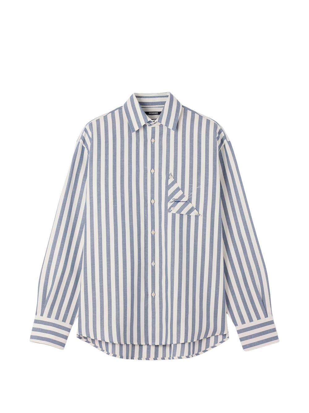 Camicia a righe la chemise voilier in blu Jacquemus - uomo 