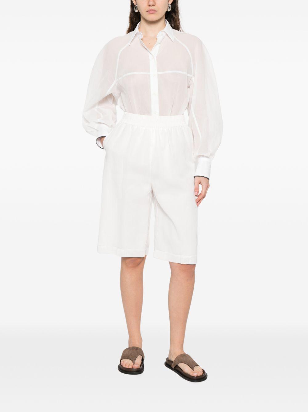 Camicia semi trasparente in bianco Brunello Cucinelli - donna 