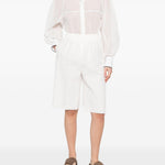 Camicia semi trasparente in bianco Brunello Cucinelli - donna 