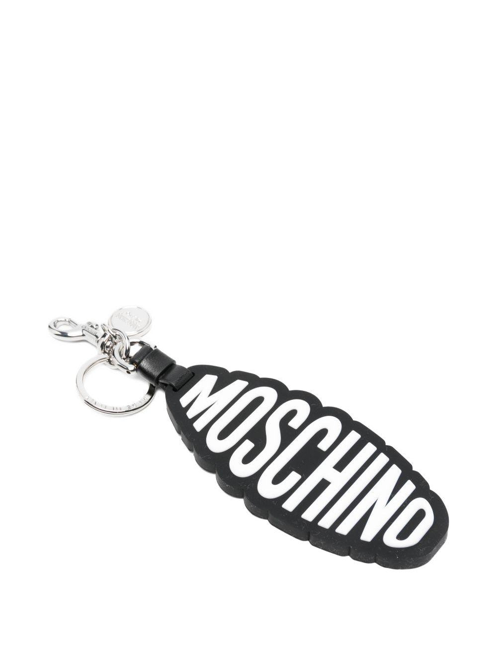 Portachiavi con logo e dettaglio in nero 