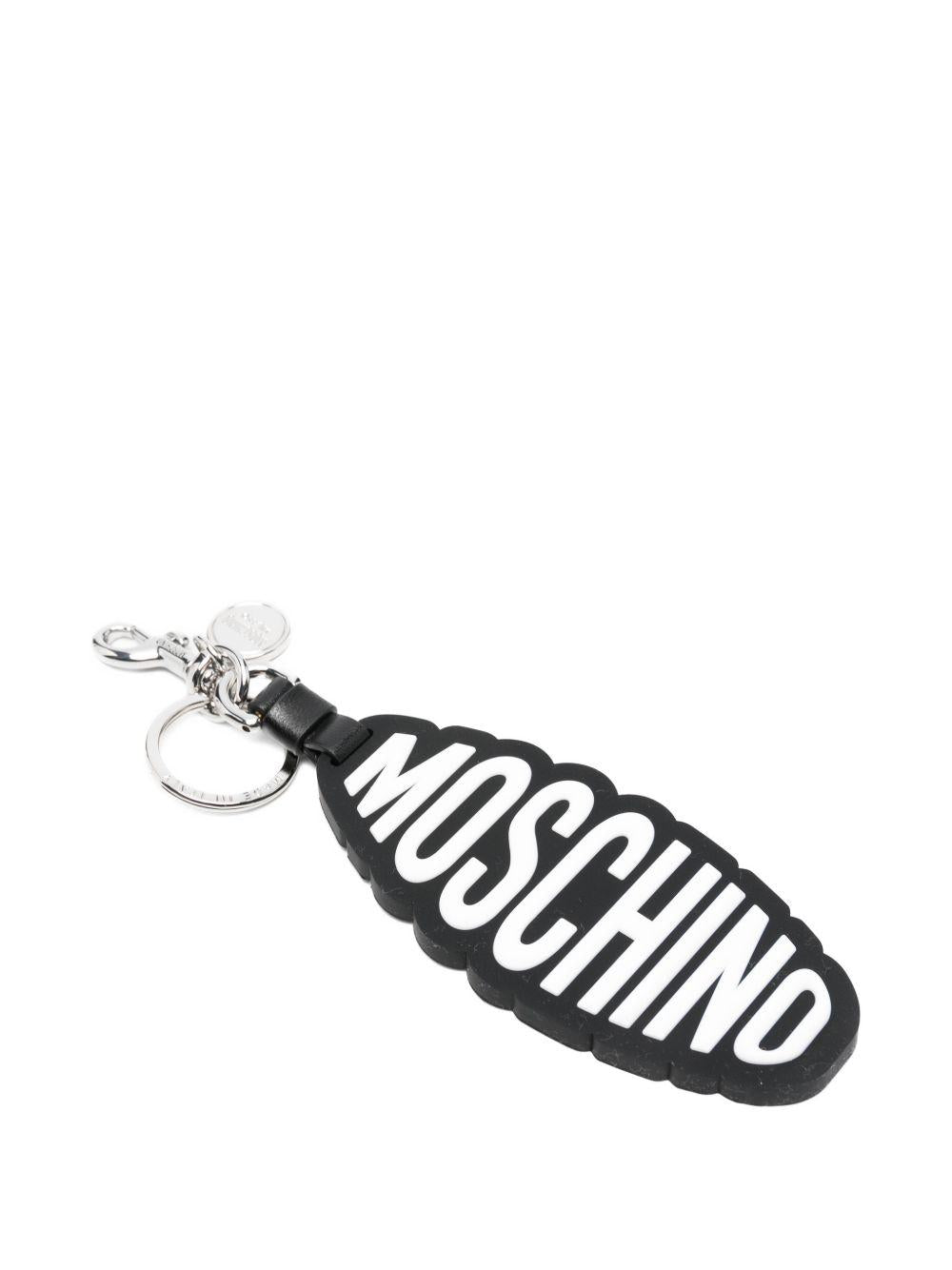 Portachiavi con logo e dettaglio in nero 