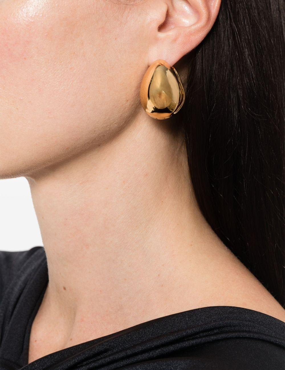 Orecchini a cerchio con logo in oro Coperni - donna 