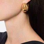 Orecchini a cerchio con logo in oro Coperni - donna 