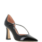 Decollete in pelle verniciata con cinturini incrociati in nero Malone souliers - donna 