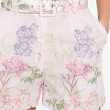 Pantaloncini con cintura e stampa floreale in rosa Charo ruiz ibiza 1989 - donna 