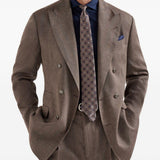 Blazer doppiopetto in marrone Brunello cucinelli - uomo 