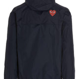Impermeabile con cappuccio e logo in blu Comme des garcons play x k-way - unisex 