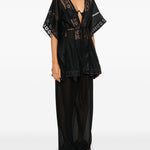 Top con inserti in pizzo in nero Charo ruiz ibiza 1989 - donna 