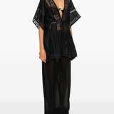 Top con inserti in pizzo in nero Charo ruiz ibiza 1989 - donna 