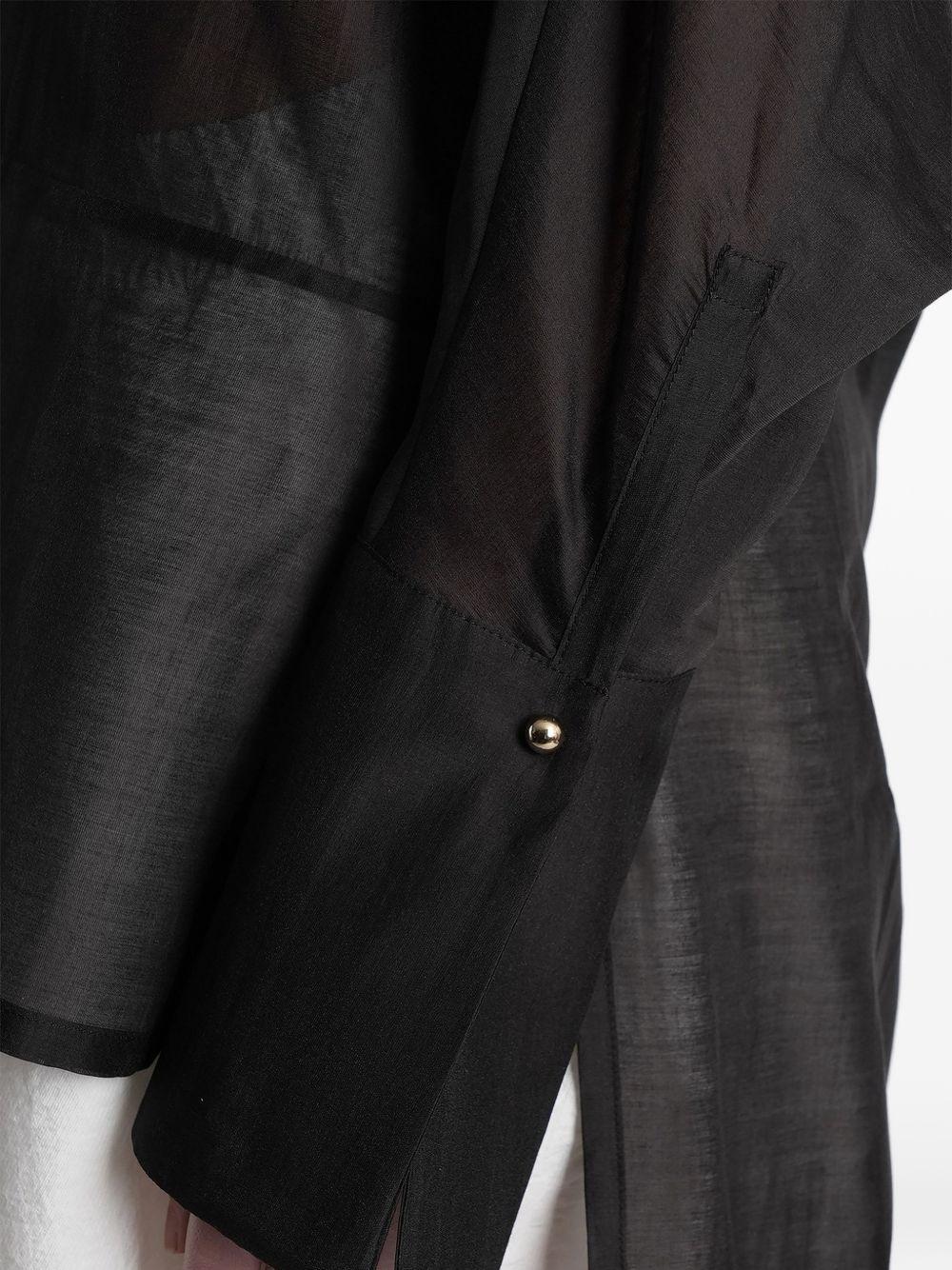 Camicia marina asmmetrica semi-trasparente in nero Darkpark - donna 