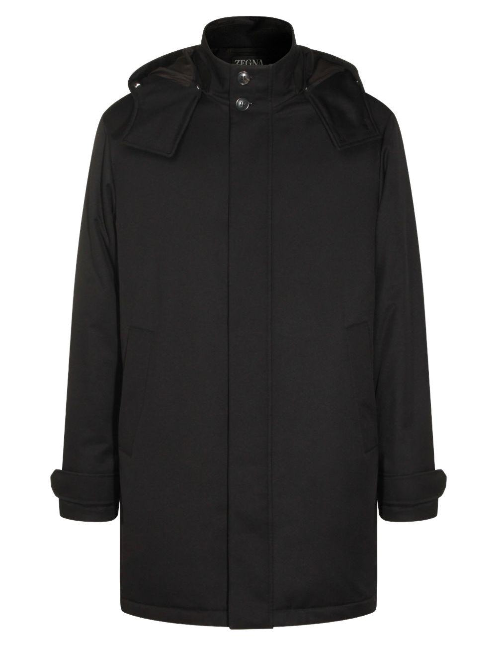 Parka con cappuccio in nero Zegna - uomo 