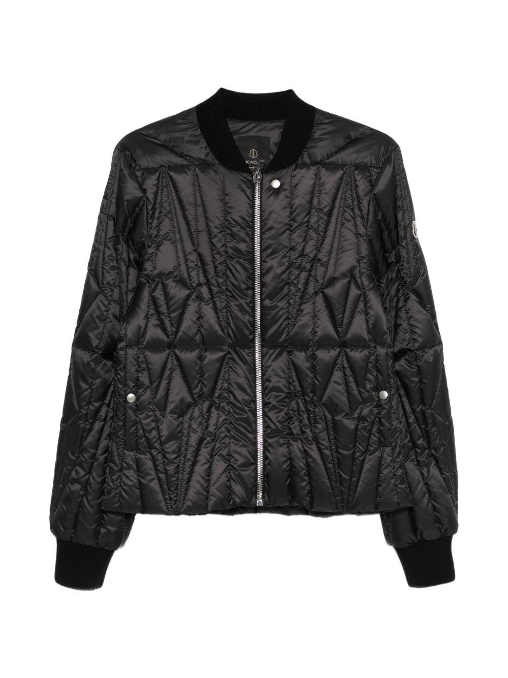Giacca trapuntata geocamo in nero Rick Owens x Moncler - unisex<BR/> 