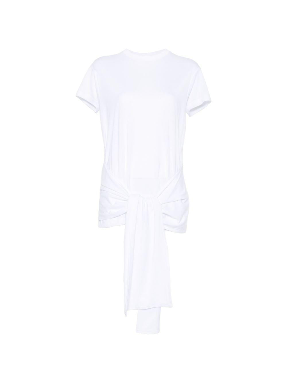 Top con nodo in vita in bianco 
