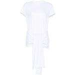 Top con nodo in vita in bianco 