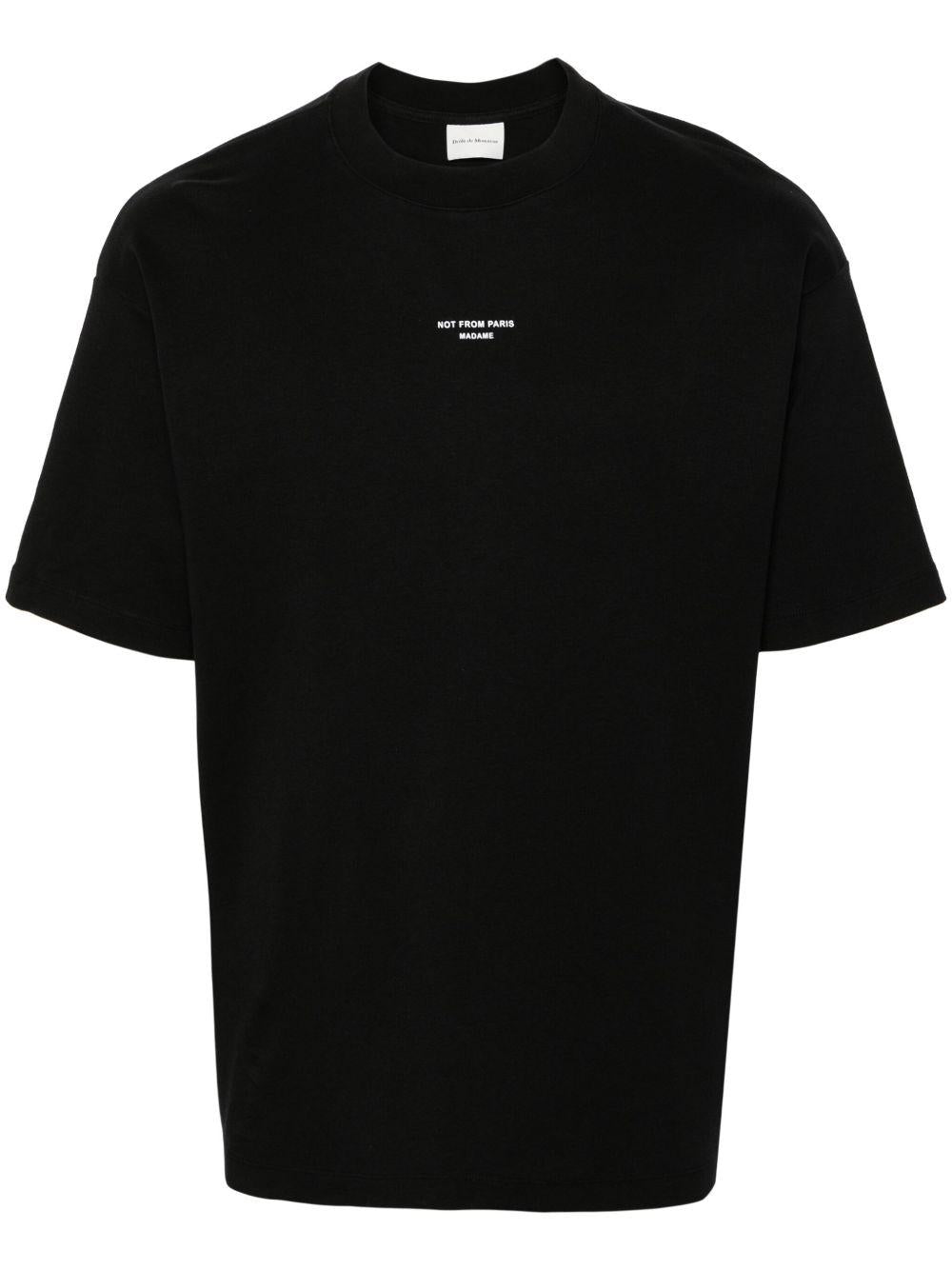 T-shirt slogan classique in nero drole de monsieur - uomo 