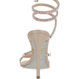Sandali in pelle con strass in lilla Rene caovilla - donna 