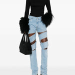 Jeans cut-out in azzurro Coperni - donna 