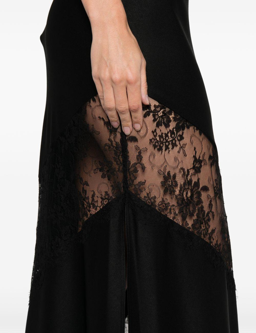 Abito in raso con finiture in pizzo in nero Alex perry - donna 