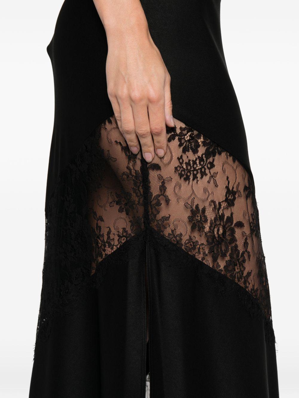 Abito in raso con finiture in pizzo in nero Alex perry - donna 