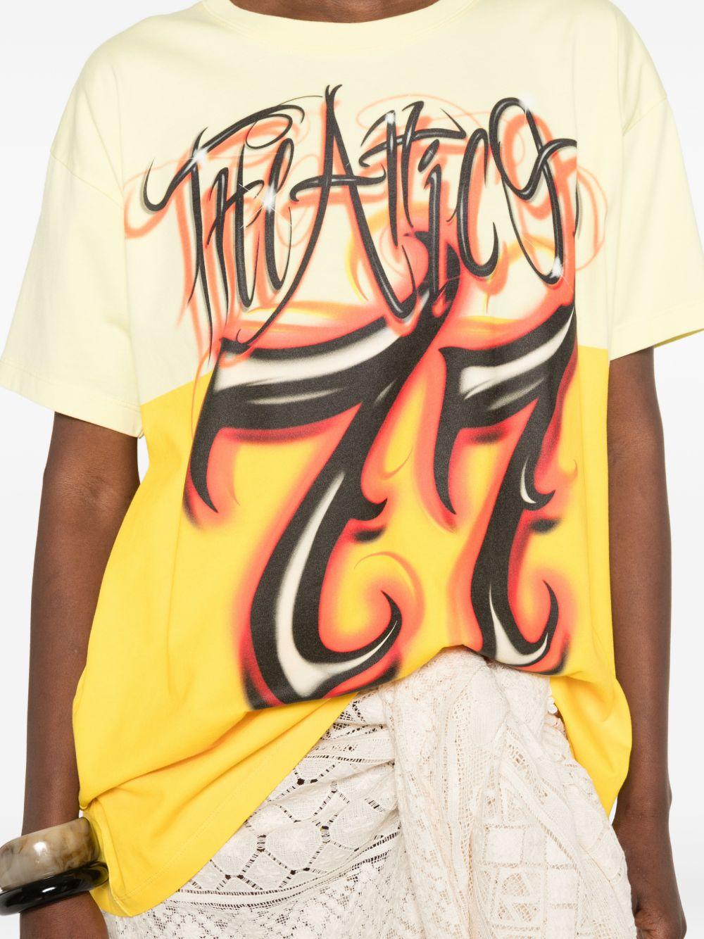 T-shirt con stampa in giallo The attico - donna 