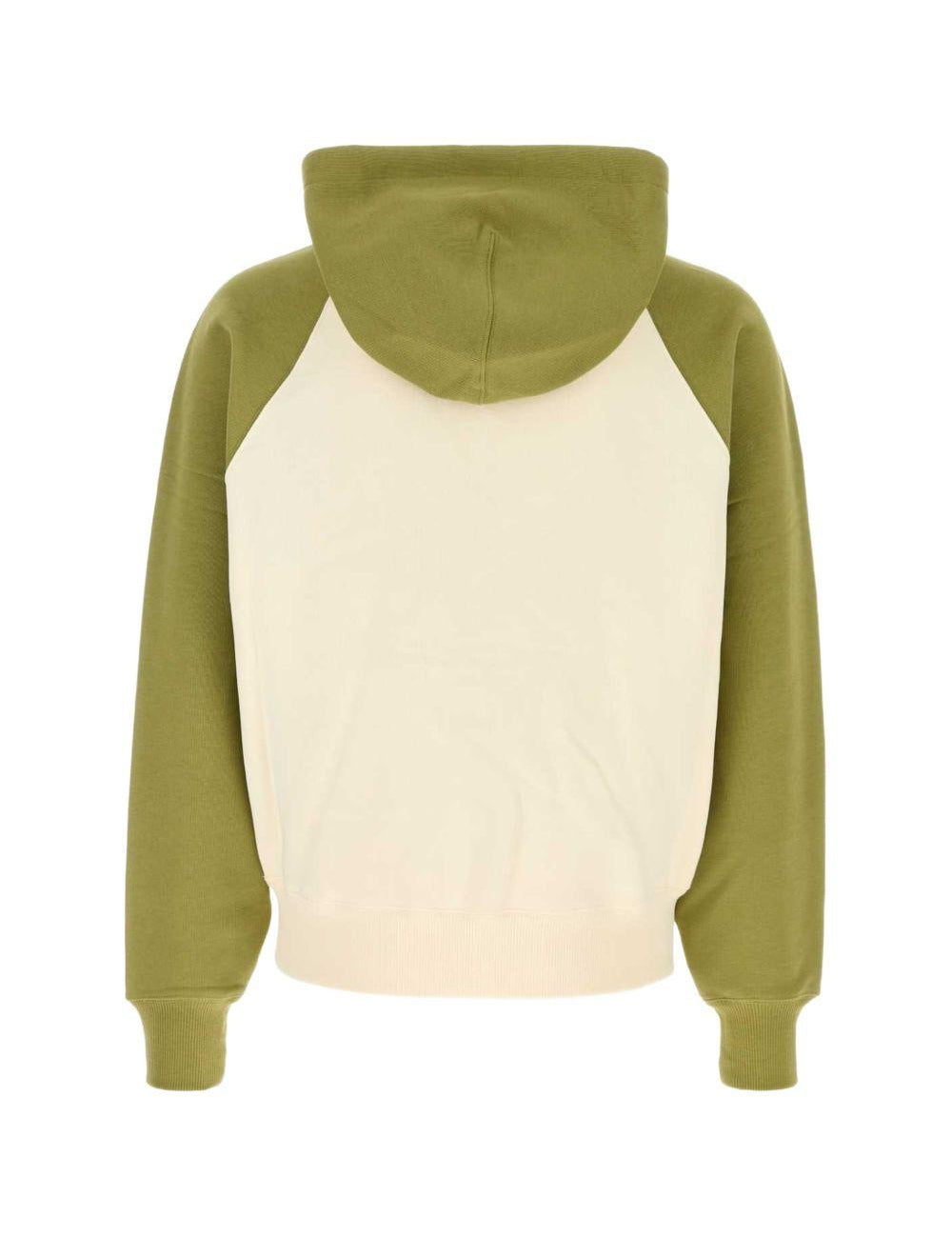 Felpa bicolore in bianco e verde  Ami paris - unisex 