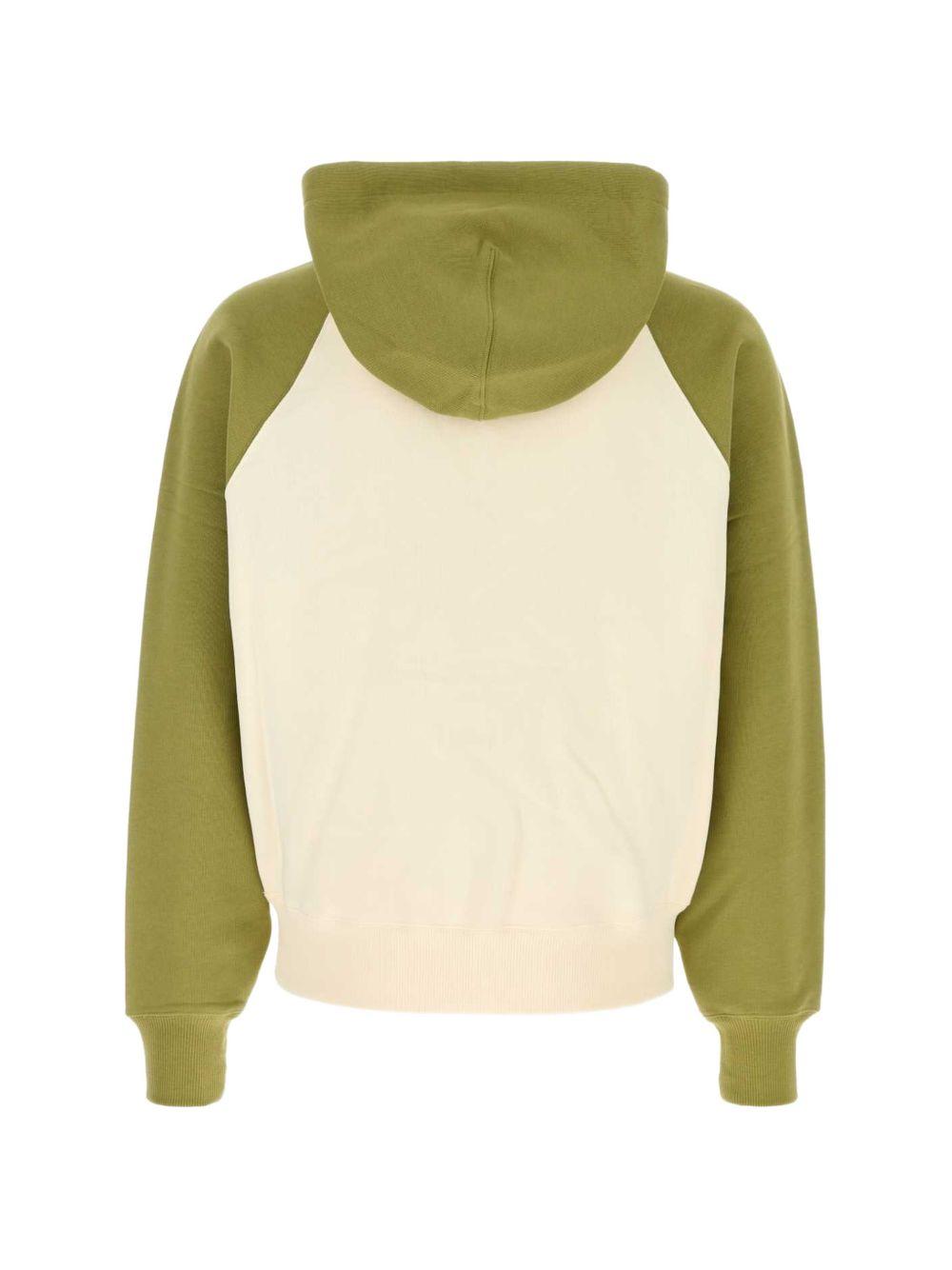 Felpa bicolore in bianco e verde  Ami paris - unisex 